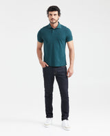 Men's Slim Fit Polo Simulated Knit Textured in Cotton-Polyester Blend - 5