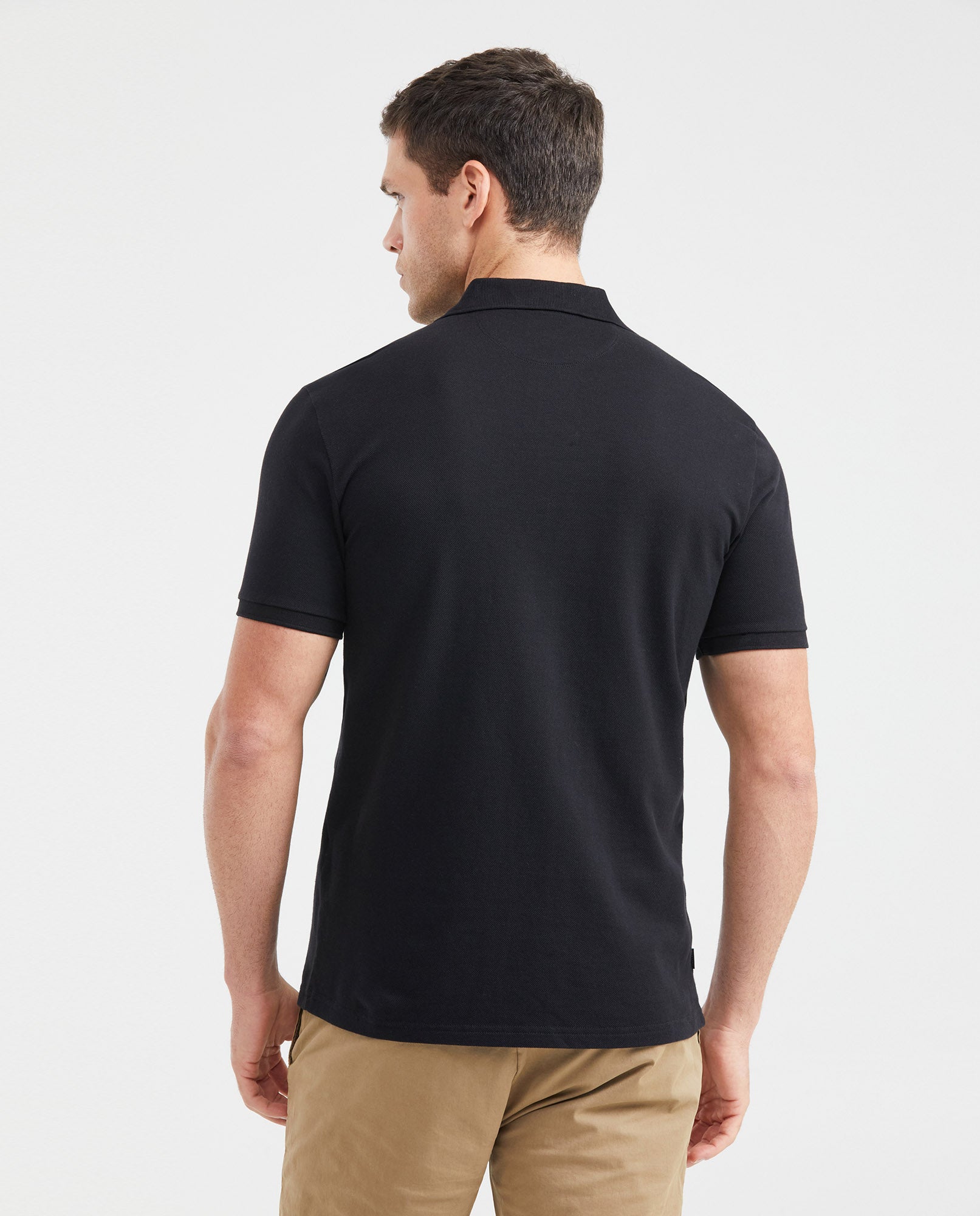 Men's Slim Fit Polo Textured in Cotton Piqué - 3