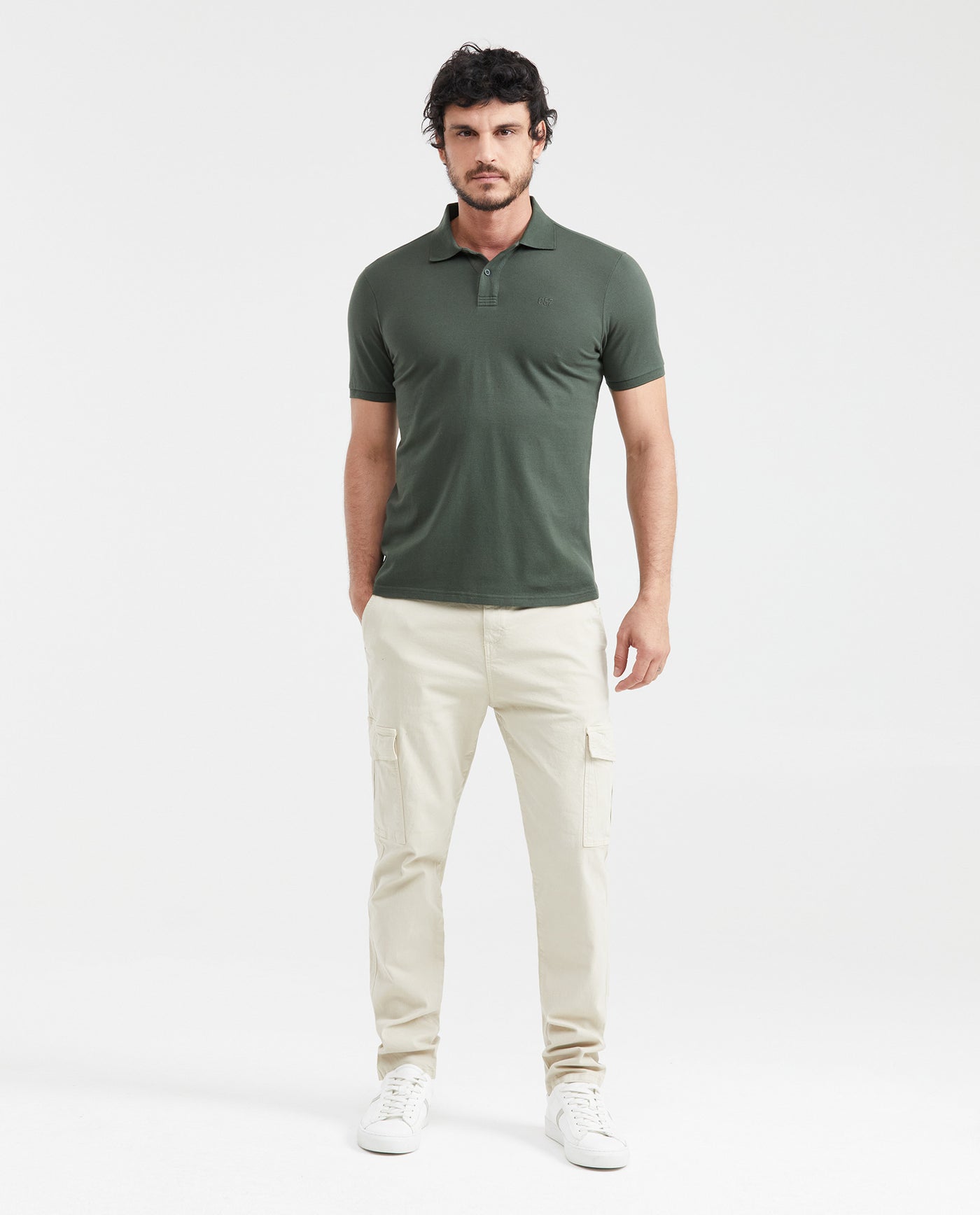 Men's Slim Fit Polo Textured in Cotton Piqué - 5