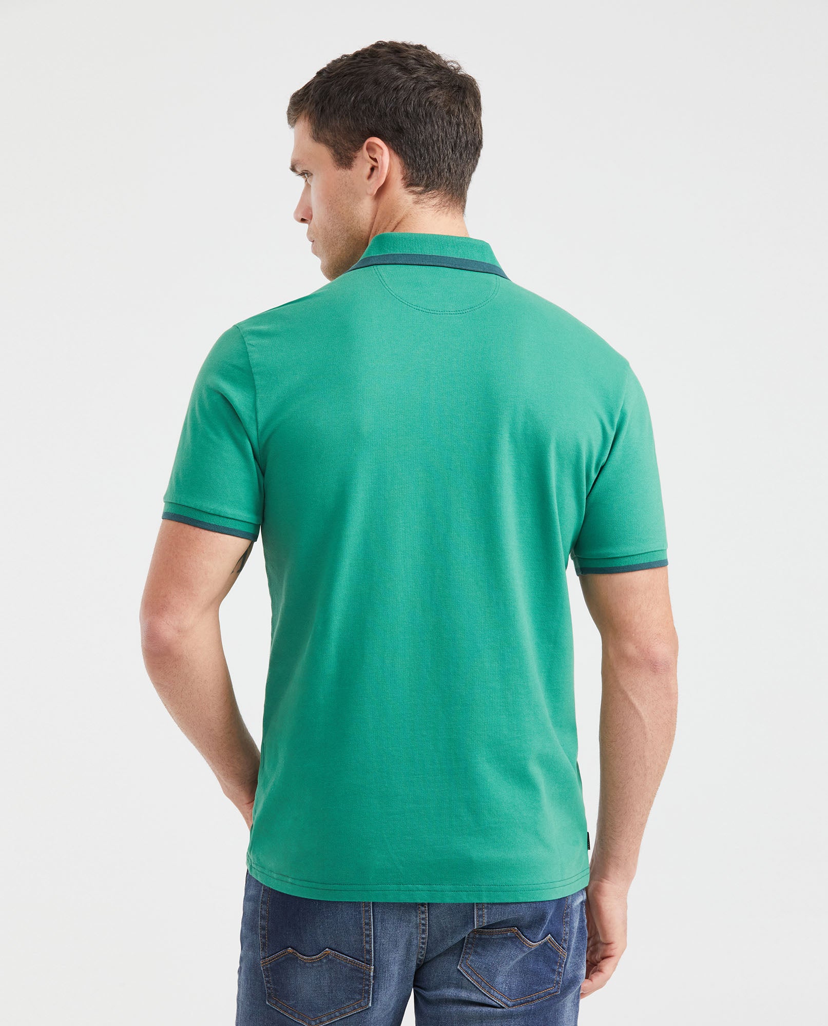 Men's Slim Fit Polo Shirt - Green 601G019 - 3