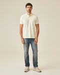 Mens Polo Classic Fit Short Sleeve Cotton Embroidered Duck Heart Cursive Sleeve Logo - Yellow 63_601H000_AMA110615_4