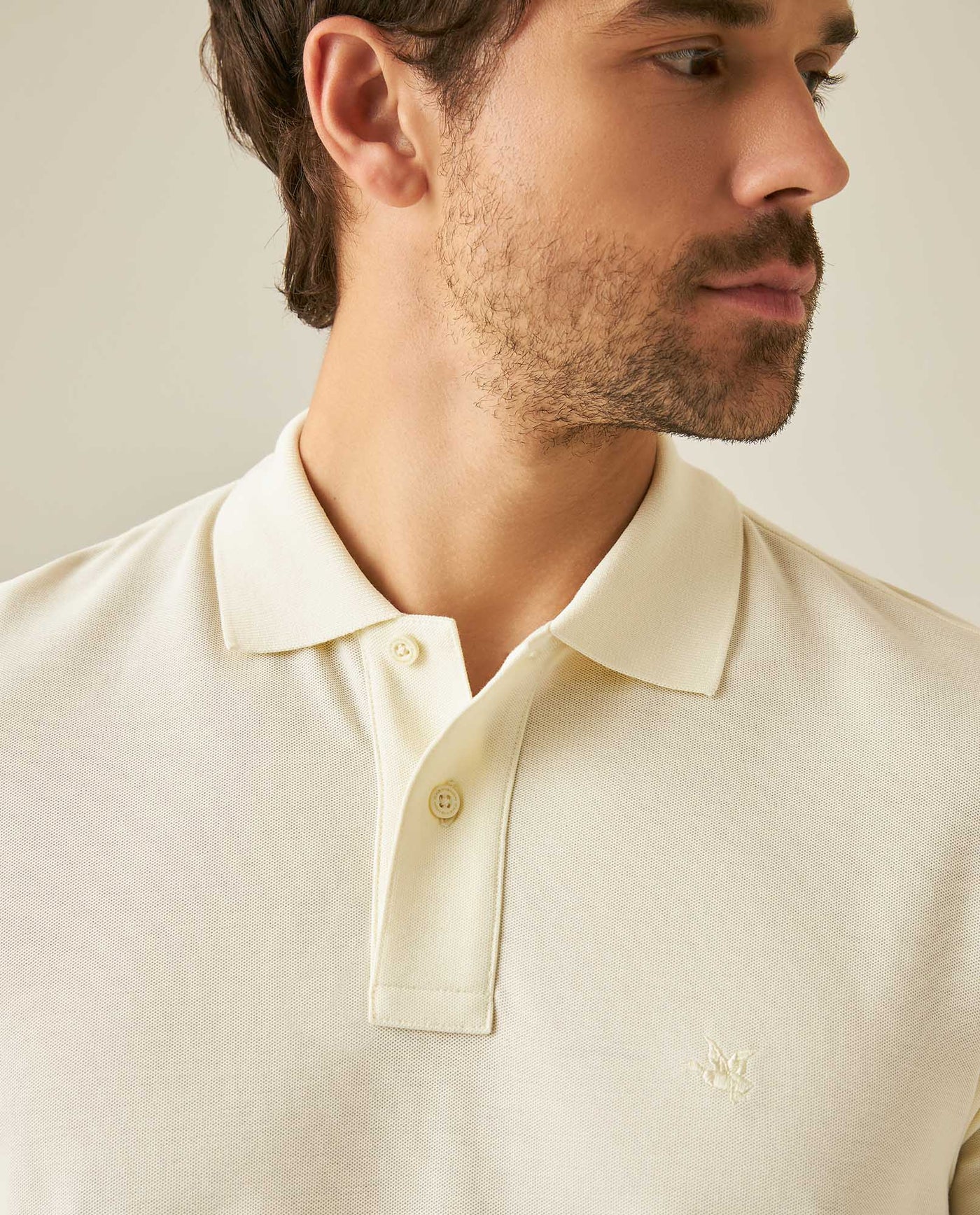 Mens Polo Classic Fit Short Sleeve Cotton Embroidered Duck Heart Cursive Sleeve Logo - Yellow 63_601H000_AMA110615_5