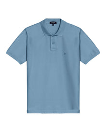 Mens Polo Classic Fit Short Sleeve Cotton Embroidered Duck Heart Cursive Sleeve Logo - Blue 63_601H000_AZU184221_3