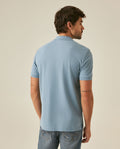 Mens Polo Classic Fit Short Sleeve Cotton Embroidered Duck Heart Cursive Sleeve Logo - Blue 63_601H000_AZU184221_6