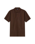 Mens Polo Classic Fit Short Sleeve Cotton Embroidered Duck Heart Cursive Sleeve Logo - Brown 63_601H000_CAF190712_3