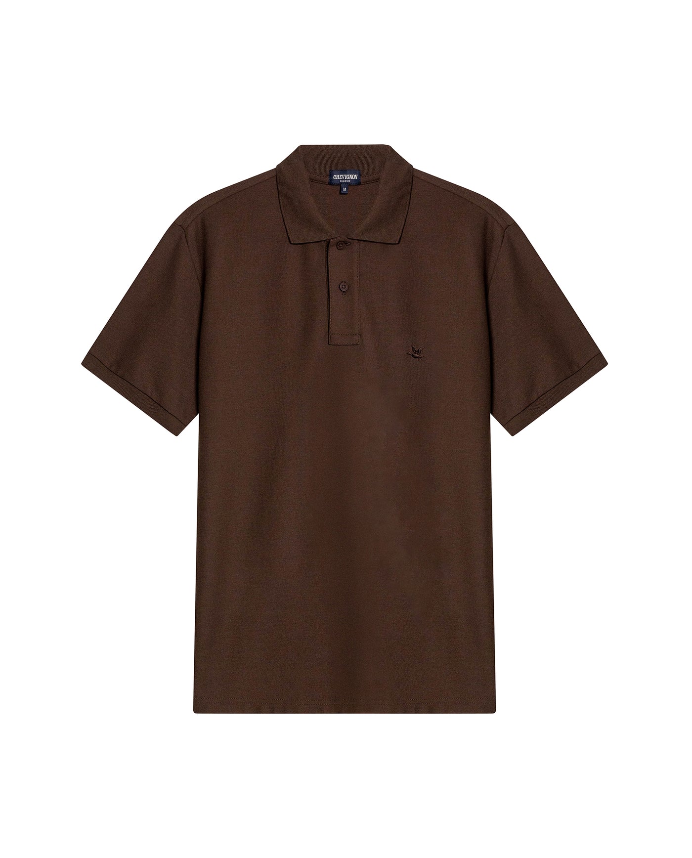 Mens Polo Classic Fit Short Sleeve Cotton Embroidered Duck Heart Cursive Sleeve Logo - Brown 63_601H000_CAF190712_3