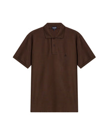 Mens Polo Classic Fit Short Sleeve Cotton Embroidered Duck Heart Cursive Sleeve Logo - Brown 63_601H000_CAF190712_3