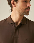 Mens Polo Classic Fit Short Sleeve Cotton Embroidered Duck Heart Cursive Sleeve Logo - Brown 63_601H000_CAF190712_5