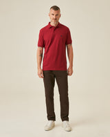 Mens Polo Classic Fit Short Sleeve Cotton Embroidered Duck Heart Cursive Sleeve Logo - Red 63_601H000_ROJ191535_4