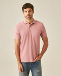 Mens Polo Classic Fit Short Sleeve Cotton Embroidered Duck Heart Cursive Sleeve Logo - Pink 63_601H000_ROS171514_0