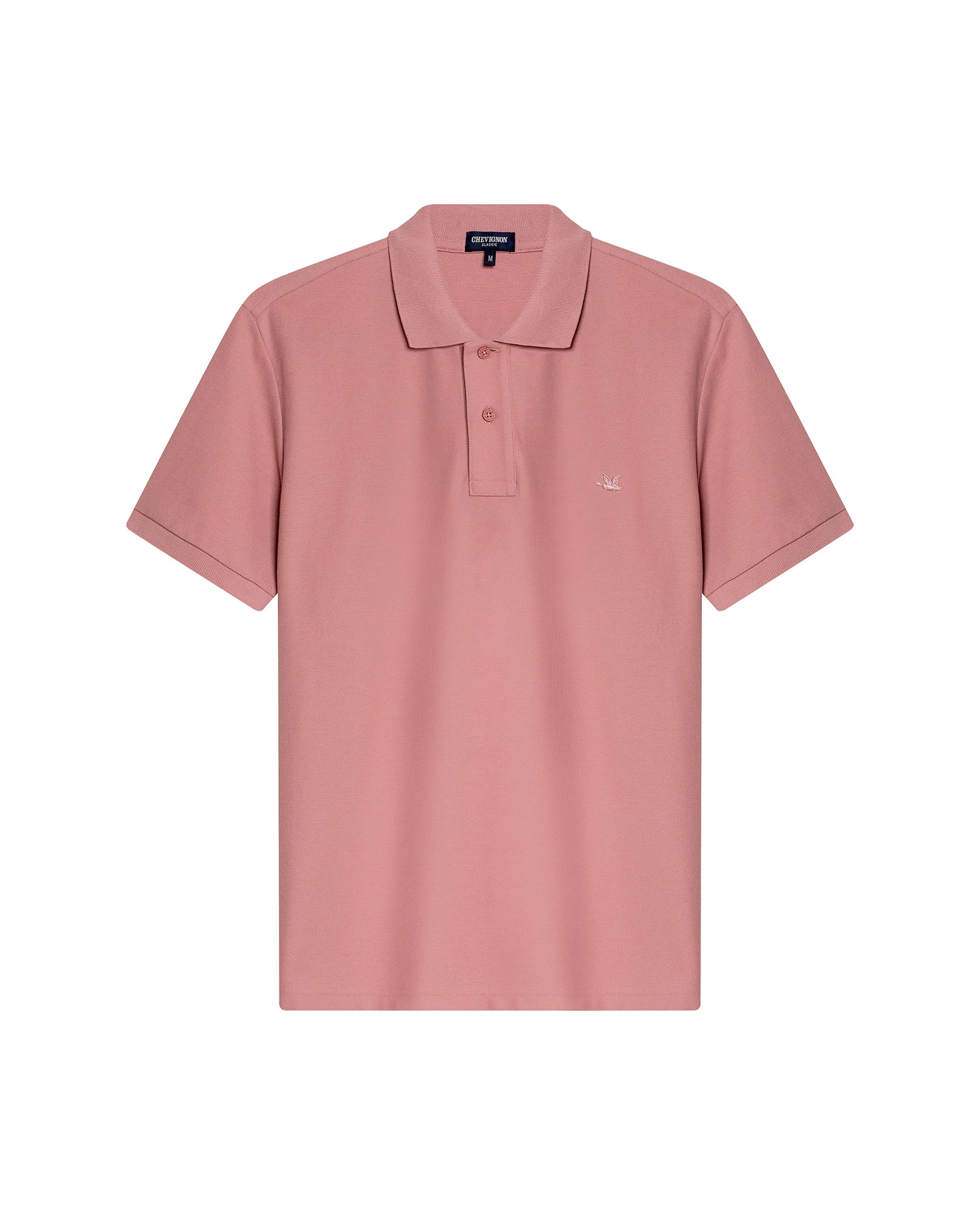 Mens Polo Classic Fit Short Sleeve Cotton Embroidered Duck Heart Cursive Sleeve Logo - Pink 63_601H000_ROS171514_3