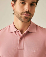 Mens Polo Classic Fit Short Sleeve Cotton Embroidered Duck Heart Cursive Sleeve Logo - Pink 63_601H000_ROS171514_5