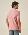 Mens Polo Classic Fit Short Sleeve Cotton Embroidered Duck Heart Cursive Sleeve Logo - Pink 63_601H000_ROS171514_6
