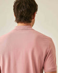 Mens Polo Classic Fit Short Sleeve Cotton Embroidered Duck Heart Cursive Sleeve Logo - Pink 63_601H000_ROS171514_7
