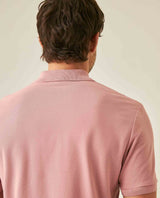 Mens Polo Classic Fit Short Sleeve Cotton Embroidered Duck Heart Cursive Sleeve Logo - Pink 63_601H000_ROS171514_7