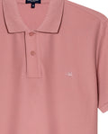 Mens Polo Classic Fit Short Sleeve Cotton Embroidered Duck Heart Cursive Sleeve Logo - Pink 63_601H000_ROS171514_8