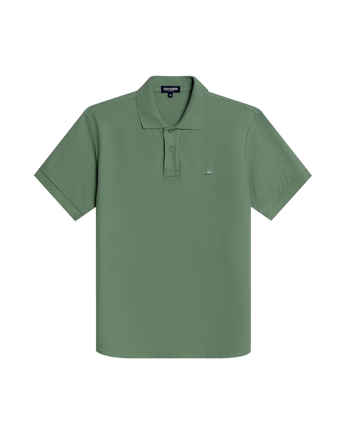 Mens Polo Classic Fit Short Sleeve Cotton Embroidered Duck Heart Cursive Sleeve Logo - Green 63_601H000_VER176212_3