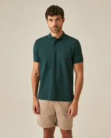 Mens Polo Classic Fit Short Sleeve Cotton Embroidered Duck Heart Cursive Sleeve Logo - Green 63_601H000_VER195320_0
