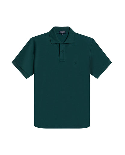 Mens Polo Classic Fit Short Sleeve Cotton Embroidered Duck Heart Cursive Sleeve Logo - Green 63_601H000_VER195320_3