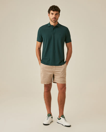 Mens Polo Classic Fit Short Sleeve Cotton Embroidered Duck Heart Cursive Sleeve Logo - Green 63_601H000_VER195320_4