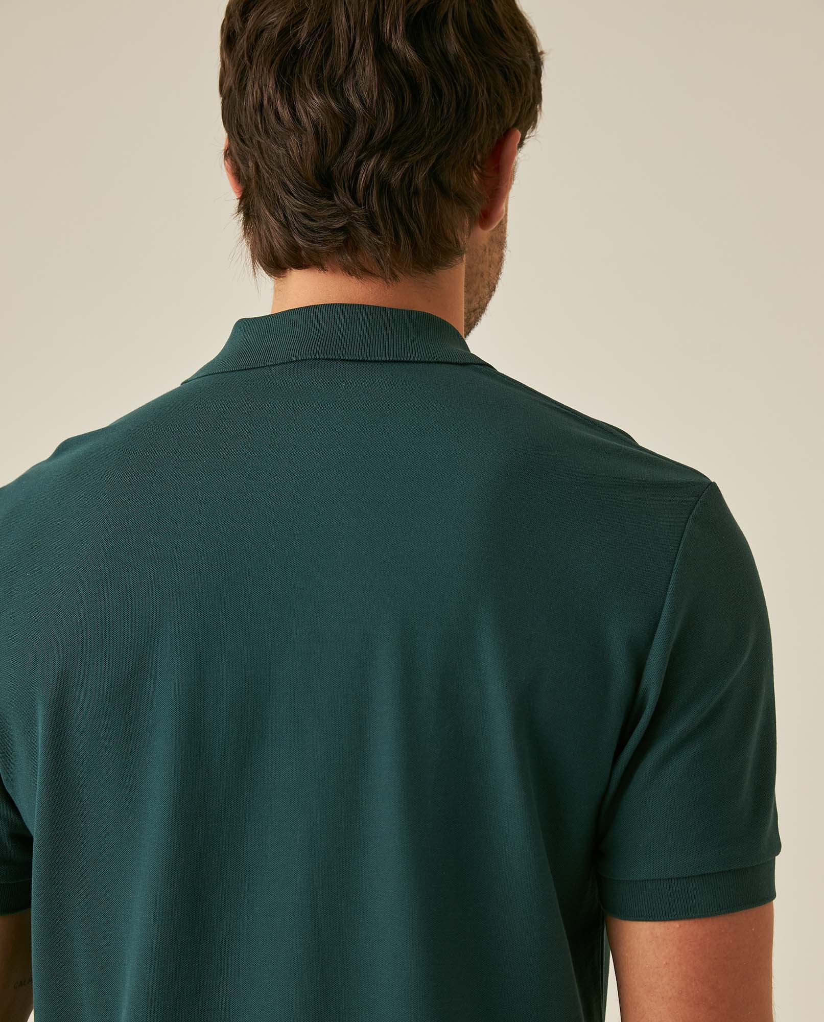 Mens Polo Classic Fit Short Sleeve Cotton Embroidered Duck Heart Cursive Sleeve Logo - Green 63_601H000_VER195320_7