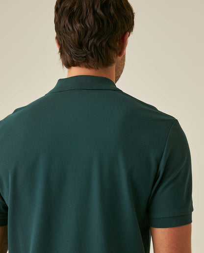 Mens Polo Classic Fit Short Sleeve Cotton Embroidered Duck Heart Cursive Sleeve Logo - Green 63_601H000_VER195320_7