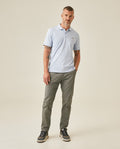 Mens Polo Slim Fit Short Sleeve Cotton Lycra Vibrant Embroidered Duck Cursive Sleeve Logo - Blue 63_601H001_AZU153915_4