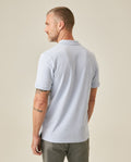 Mens Polo Slim Fit Short Sleeve Cotton Lycra Vibrant Embroidered Duck Cursive Sleeve Logo - Blue 63_601H001_AZU153915_6
