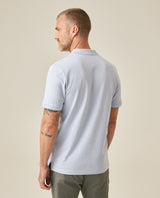 Mens Polo Slim Fit Short Sleeve Cotton Lycra Vibrant Embroidered Duck Cursive Sleeve Logo - Blue 63_601H001_AZU153915_6