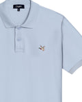 Mens Polo Slim Fit Short Sleeve Cotton Lycra Vibrant Embroidered Duck Cursive Sleeve Logo - Blue 63_601H001_AZU153915_8