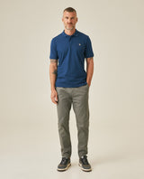 Mens Polo Slim Fit Short Sleeve Cotton Lycra Vibrant Embroidered Duck Cursive Sleeve Logo - Blue 63_601H001_AZU194026_4
