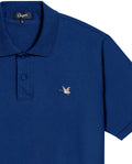 Mens Polo Slim Fit Short Sleeve Cotton Lycra Vibrant Embroidered Duck Cursive Sleeve Logo - Blue 63_601H001_AZU194026_8