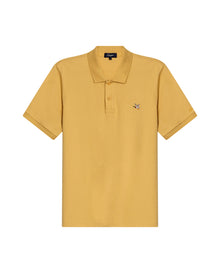 Mens Polo Slim Fit Short Sleeve Cotton Lycra Vibrant Embroidered Duck Cursive Sleeve Logo - Beige 63_601H001_BEI151132_3