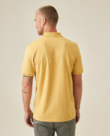Mens Polo Slim Fit Short Sleeve Cotton Lycra Vibrant Embroidered Duck Cursive Sleeve Logo - Beige 63_601H001_BEI151132_6