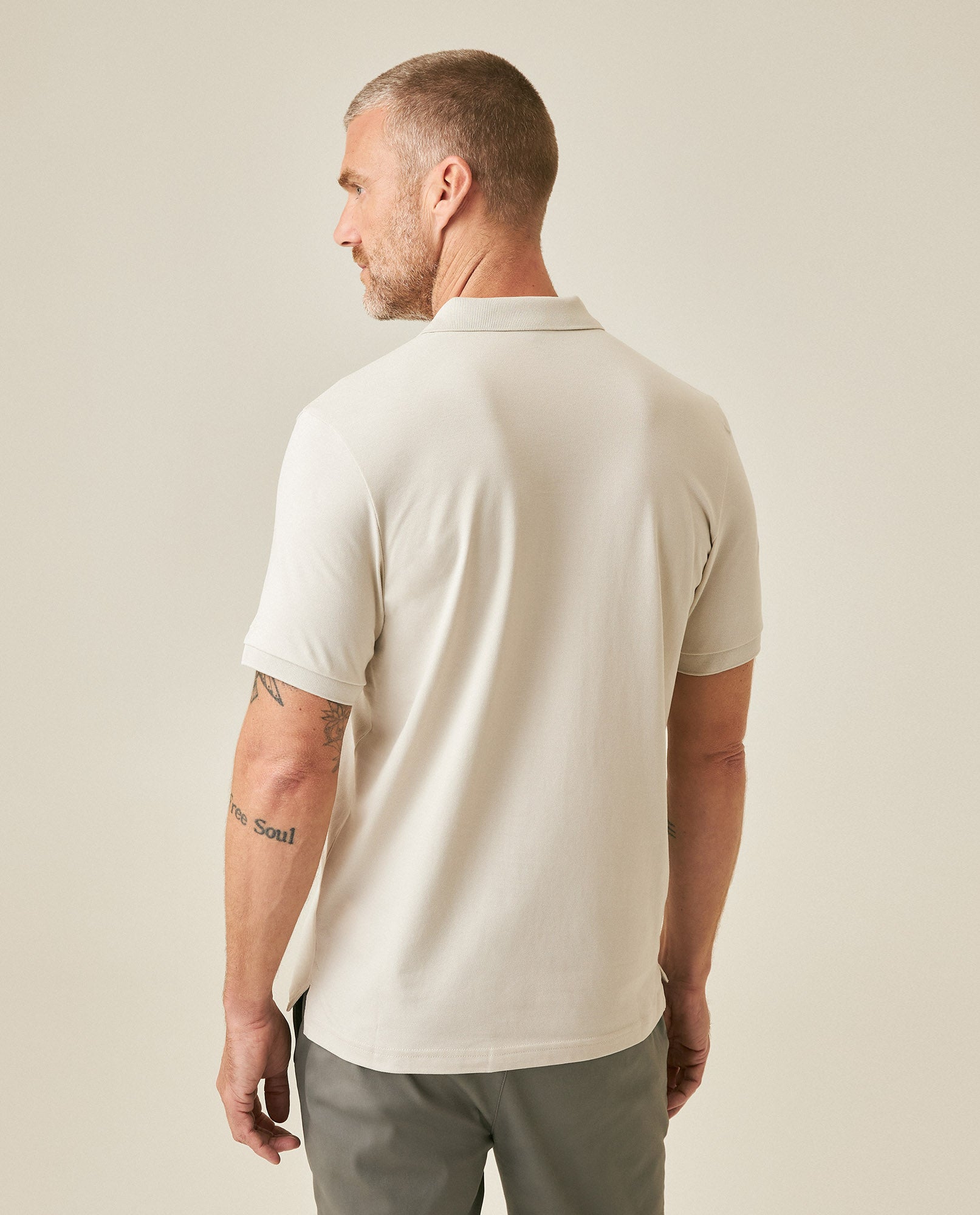 Mens Polo Slim Fit Short Sleeve Cotton Lycra Vibrant Embroidered Duck Cursive Sleeve Logo - Raw 63_601H001_CRU144500_6