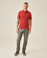 Mens Polo Slim Fit Short Sleeve Cotton Lycra Vibrant Embroidered Duck Cursive Sleeve Logo - Red 63_601H001_ROJ181449_4