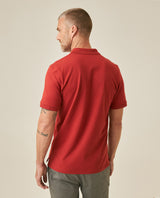 Mens Polo Slim Fit Short Sleeve Cotton Lycra Vibrant Embroidered Duck Cursive Sleeve Logo - Red 63_601H001_ROJ181449_6