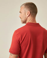 Mens Polo Slim Fit Short Sleeve Cotton Lycra Vibrant Embroidered Duck Cursive Sleeve Logo - Red 63_601H001_ROJ181449_7