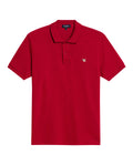 Mens Polo Slim Fit Short Sleeve Cotton Lycra Vibrant Embroidered Duck Cursive Sleeve Logo - Red 63_601H001_ROJ191862_3