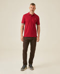 Mens Polo Slim Fit Short Sleeve Cotton Lycra Vibrant Embroidered Duck Cursive Sleeve Logo - Red 63_601H001_ROJ191862_4