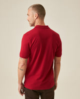 Mens Polo Slim Fit Short Sleeve Cotton Lycra Vibrant Embroidered Duck Cursive Sleeve Logo - Red 63_601H001_ROJ191862_6