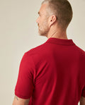 Mens Polo Slim Fit Short Sleeve Cotton Lycra Vibrant Embroidered Duck Cursive Sleeve Logo - Red 63_601H001_ROJ191862_7