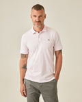 Mens Polo Slim Fit Short Sleeve Cotton Lycra Vibrant Embroidered Duck Cursive Sleeve Logo - Pink 63_601H001_ROS122905_0