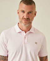 Mens Polo Slim Fit Short Sleeve Cotton Lycra Vibrant Embroidered Duck Cursive Sleeve Logo - Pink 63_601H001_ROS122905_5