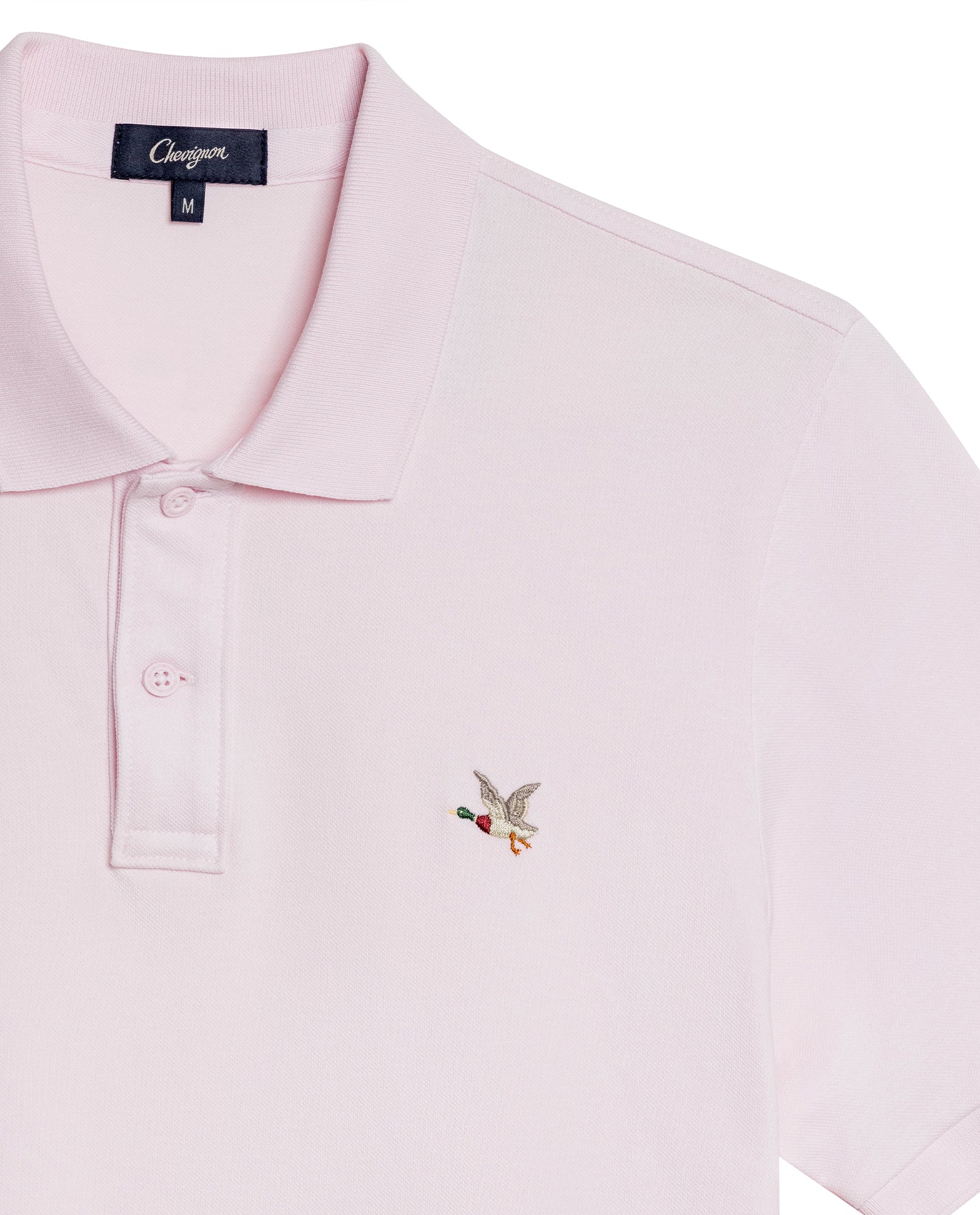 Mens Polo Slim Fit Short Sleeve Cotton Lycra Vibrant Embroidered Duck Cursive Sleeve Logo - Pink 63_601H001_ROS122905_8