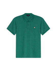 Mens Polo Slim Fit Short Sleeve Cotton Lycra Vibrant Embroidered Duck Cursive Sleeve Logo - Green 63_601H001_VER185718_0