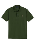 Mens Polo Slim Fit Short Sleeve Cotton Lycra Vibrant Embroidered Duck Cursive Sleeve Logo - Green 63_601H001_VER190417_3