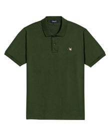 Mens Polo Slim Fit Short Sleeve Cotton Lycra Vibrant Embroidered Duck Cursive Sleeve Logo - Green 63_601H001_VER190417_3