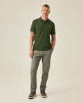 Mens Polo Slim Fit Short Sleeve Cotton Lycra Vibrant Embroidered Duck Cursive Sleeve Logo - Green 63_601H001_VER190417_4