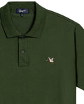 Mens Polo Slim Fit Short Sleeve Cotton Lycra Vibrant Embroidered Duck Cursive Sleeve Logo - Green 63_601H001_VER190417_8